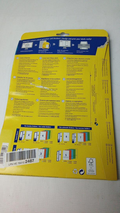 Etichete universale AVERY L4759-10 pentru biblioraft (27 Etichete cu Ultra Grip, 61 x 297 mm) 9 Foi, Alb [3]