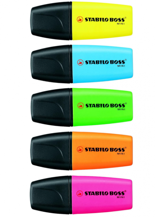 Evidentiator, Highlighter STABILO BOSS, set de 5 culori, galben, portocaliu, roz, verde și albastru [3]