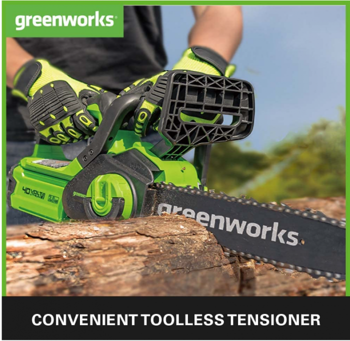 Ferăstrău fără fir Greenworks G40CS30IIK2 cu baterie, lungime bară 30 cm, baterie și încărcător 40 V 2 Ah [4]