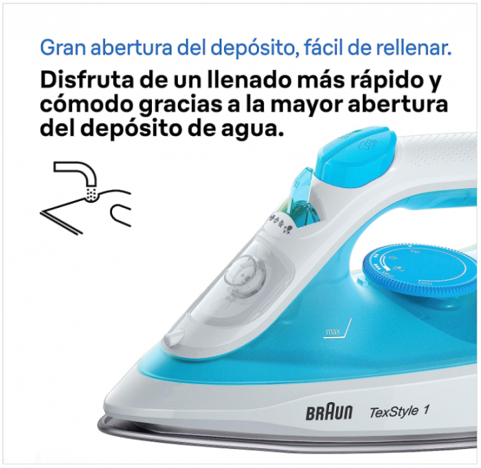 Fier de calcat cu abur Braun Household TexStyle 1 SI 1050BL, 2000 wati, albastru [7]