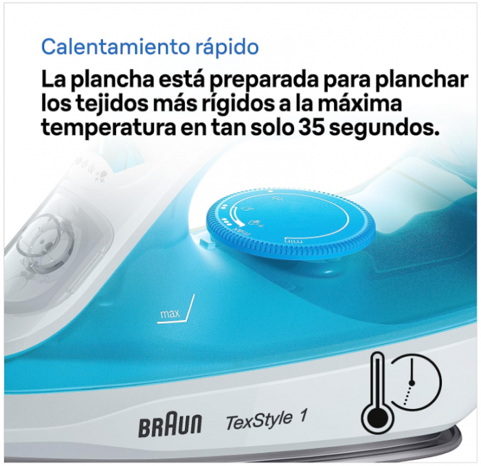 Fier de calcat cu abur Braun Household TexStyle 1 SI 1050BL, 2000 wati, albastru [5]