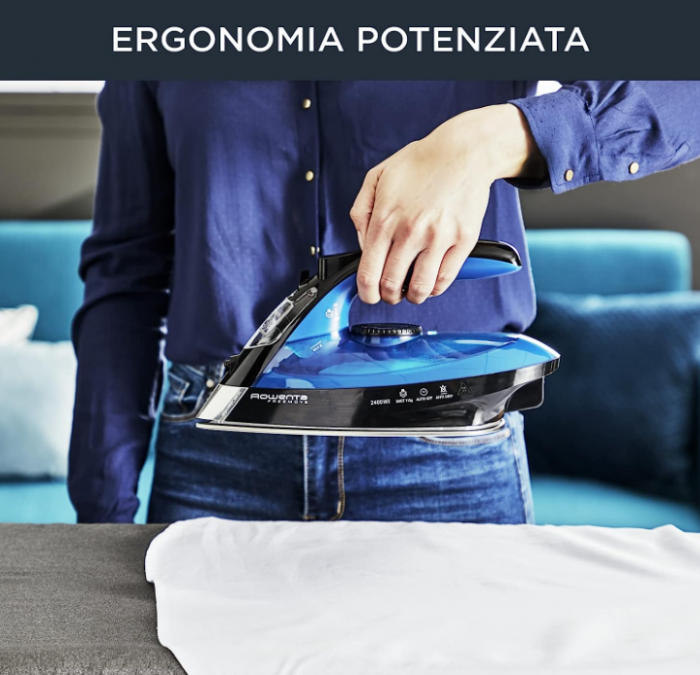 Fier de călcat cu abur fără fir Rowenta De5010 Freemove, 2400 W, 250 ml, abur 120 g/min [8]