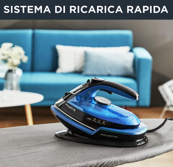 Fier de călcat cu abur fără fir Rowenta De5010 Freemove, 2400 W, 250 ml, abur 120 g/min [6]