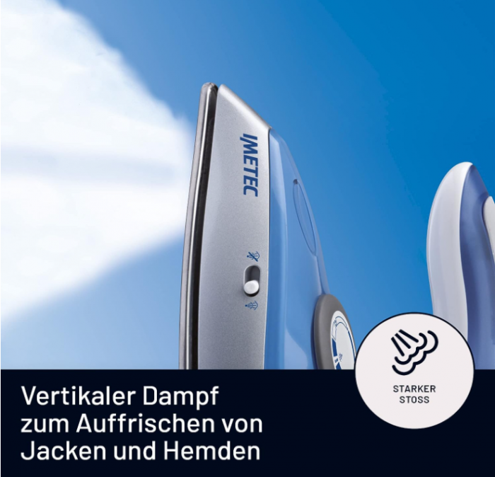Fier de călcat cu abur Imetec Nuvola, placă de oțel inoxidabil 1000 W, de călătorie [5]