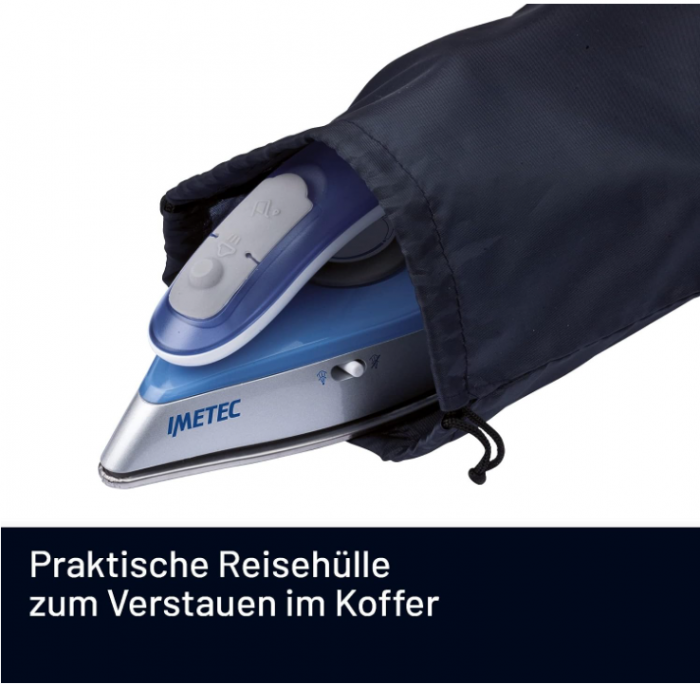 Fier de călcat cu abur Imetec Nuvola, placă de oțel inoxidabil 1000 W, de călătorie [4]