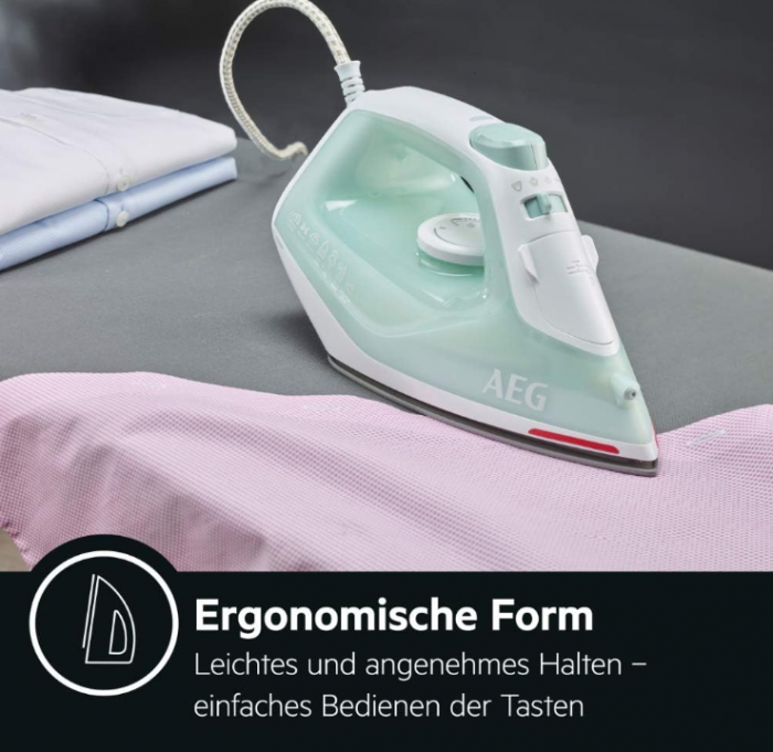 Fier de calcat cu aburi AEG DB 1740LG, 2400 W, 30g abur/min, talpă ceramică, 250 ml, sistem anticalcar [4]
