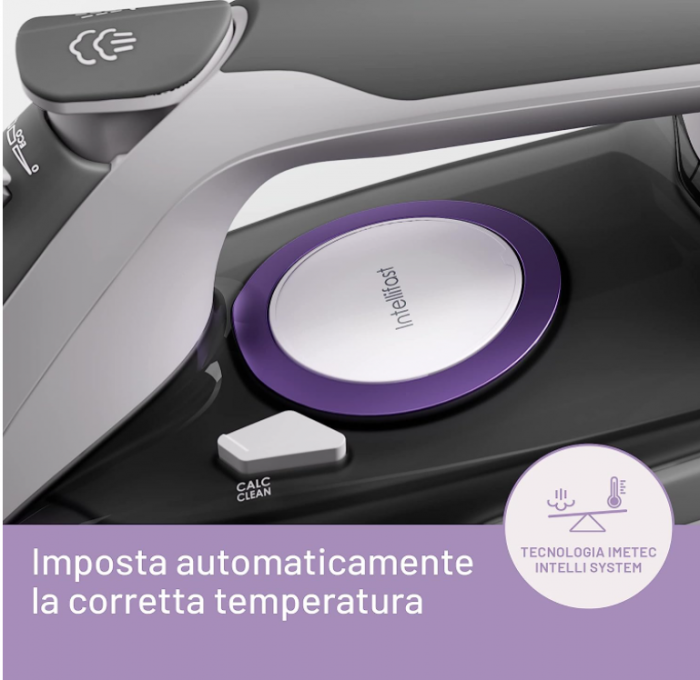 Fier de călcat cu aburi Imetec Intellifast, Tehnologia Intelli System, Talpă Ceramic Diamond, anti-calcar, 2400 W [3]