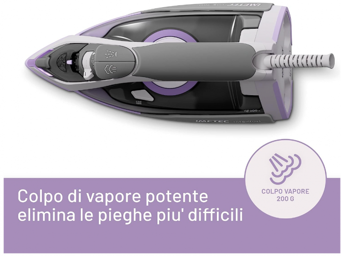 Fier de călcat cu aburi Imetec Intellifast, Tehnologia Intelli System, Talpă Ceramic Diamond, anti-calcar, 2400 W [5]