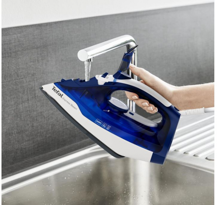Fier de calcat cu aburi Tefal FV2838 Express, 2400 W, 180 g/min, albastru [10]