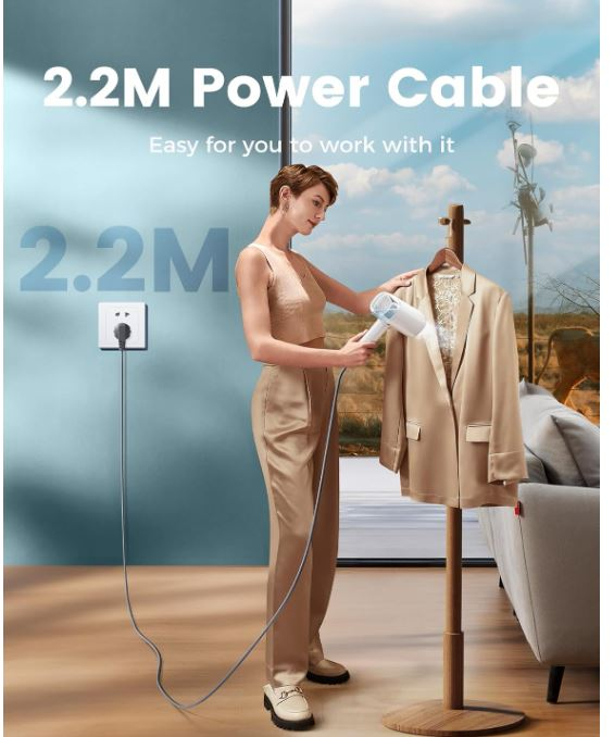 Fier de călcat vertical cu aburi Mioduro, pliabil, 30 g/min, 2000 W, alb [5]