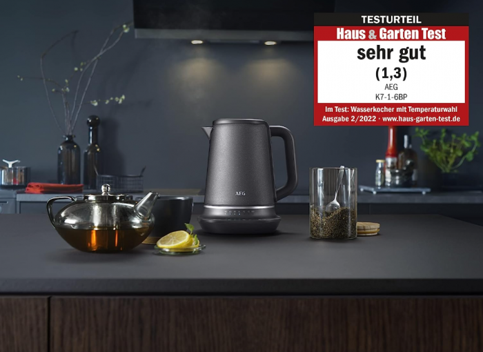 Fierbător AEG K7-1-6BP, 1.7L, afișaj LED, gri [2]