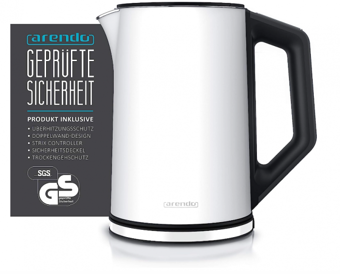 Fierbător apa Arendo din oțel inoxidabil, 40-100 de grade, 1,5 litri, 2200 W, GS [2]