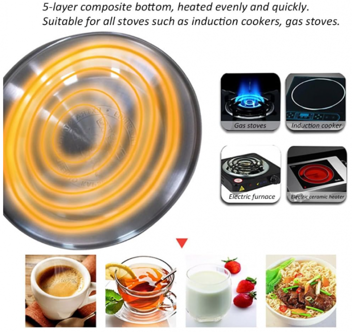 Fierbător cu fluier, oțel inoxidabil 2,5 L, potrivit pentru toate tipurile de plite/aragaz, inclusiv cu inducție [8]