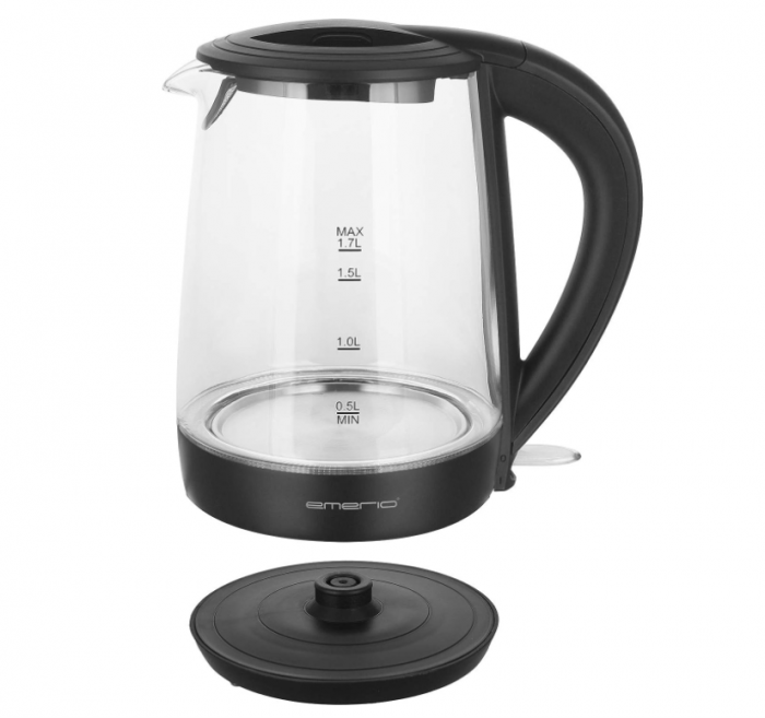 Fierbător de sticlă electric Emerio WK-123124, 1.7L, fără BPA, 2200W [2]