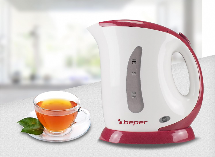 Fierbător electric BEPER BB.050, 1100 W, 1 litru, plastic [5]