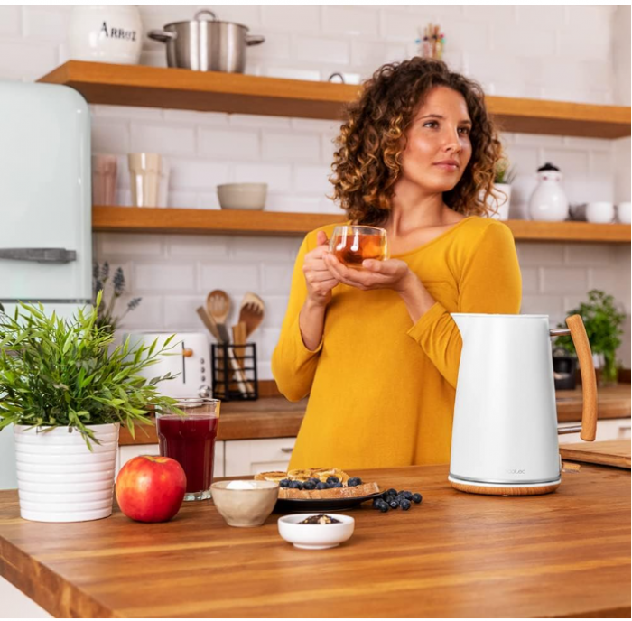 Fierbător electric Cecotec ThermoSense 400 White Woody, Capacitate 1.7 L, Putere 3000 W [10]