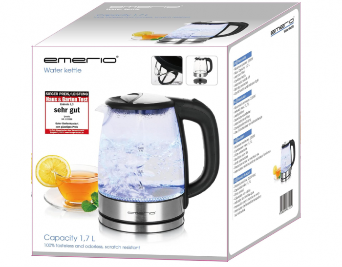 Fierbător electric de sticlă Emerio WK-119988, 1,7L, 2200W, iluminare LED [5]