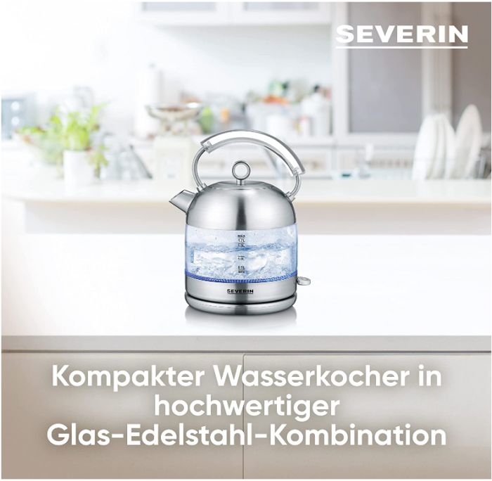 Fierbător electric din sticlă SEVERIN, design retro, ceainic, WK 3459 [3]