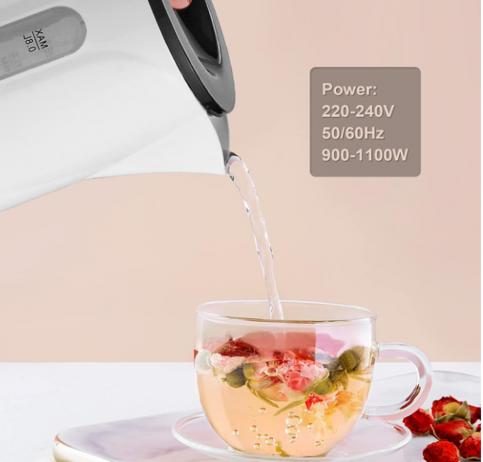 Fierbător electric GRIFEMA 0.8L, 1100W, ceainic de calatorie, fără BPA, alb [10]