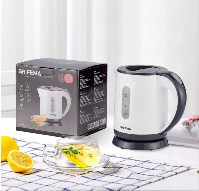 Fierbător electric GRIFEMA 0.8L, 1100W, ceainic de calatorie, fără BPA, alb [7]