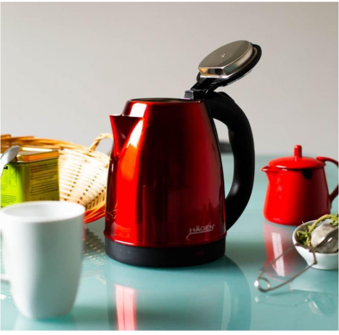 Fierbător electric Hagen, 1.8L, oțel inoxidabil, fără fir, HA5525-RED [7]
