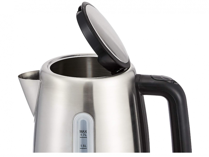 Fierbător portabil din oțel inoxidabil Amazon Basics, 1.7 L, argintiu [2]