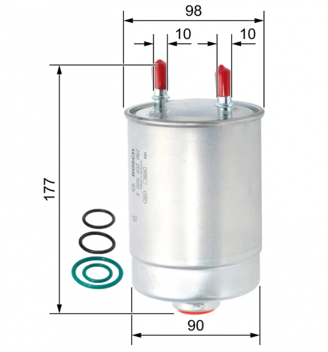 Filtru de combustibil BOSCH pentru RENAULT Grand Scenic III 3 Fluence SUZUKI 1.5-2.0L 2005 [2]