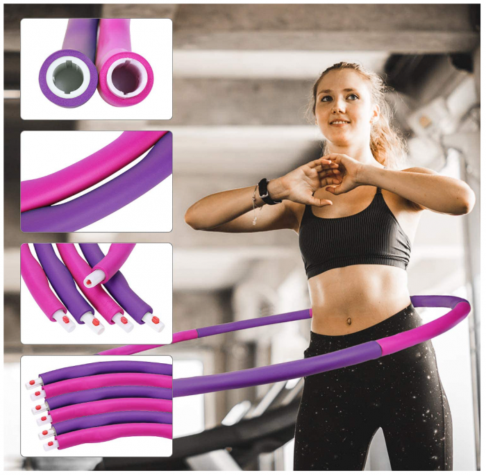 Fitness Ring (Hula Hoop) pentru fitness - Roz [5]