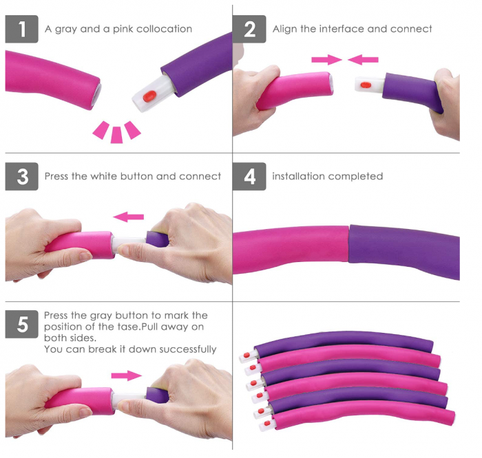 Fitness Ring (Hula Hoop) pentru fitness - Roz [3]