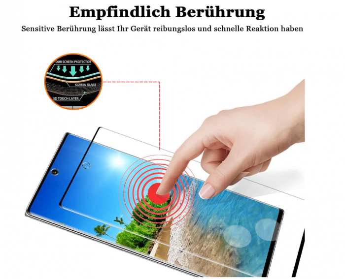 Folie de protectie din sticla securizata pentru ecran DETENO pentru Samsung Galaxy Note 10 Plus, 9H, 1 bucata [6]