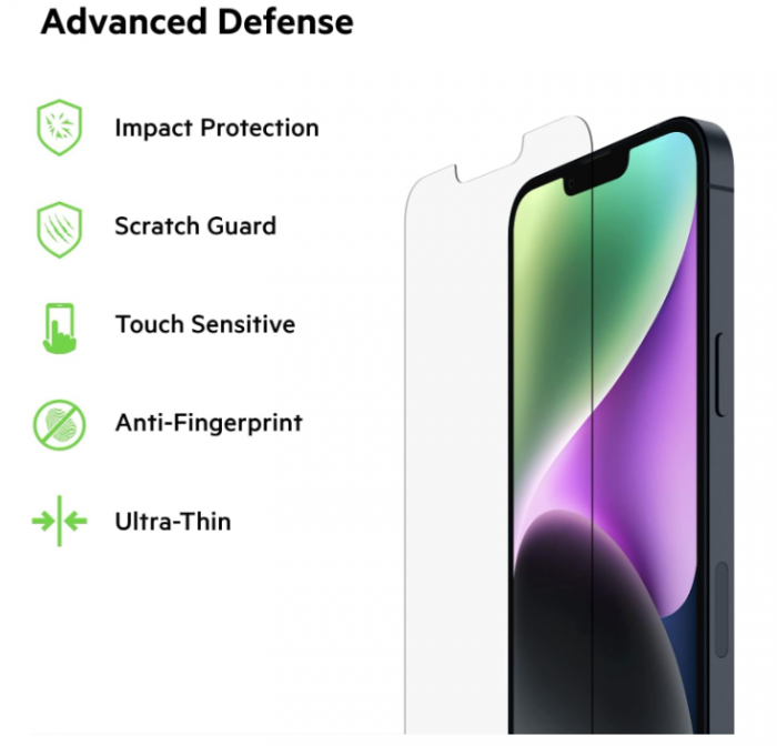 Folie de protectie ecran Belkin pentru iPhone 14 Plus, iPhone 13 Pro Max, duritate 9H [3]