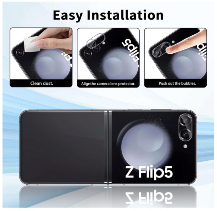 Folie protectie ecran de confidențialitate + folie camera Funrae pentru Samsung Galaxy Z Flip 5 5G [8]