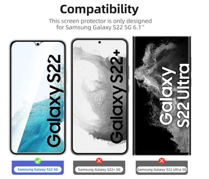 Folie protectie sticla securizata NEW'C pentru Samsung Galaxy S22 5G [6]