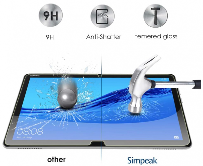 Folie protectie sticla securizata Simpeak pentru Huawei Mediapad M5 Lite, duritate 9H [6]