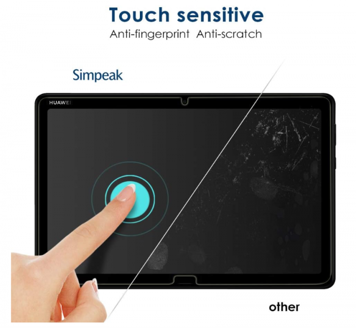 Folie protectie sticla securizata Simpeak pentru Huawei Mediapad M5 Lite, duritate 9H [4]