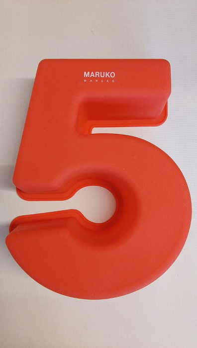 Forma din silicon cu numarul 5 pentru tort/prajituri, 25 cm, rosu [2]