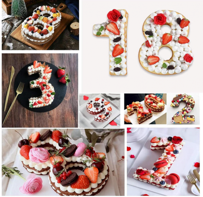 Forma din silicon cu numarul 5 pentru tort/prajituri, 25 cm, rosu [7]