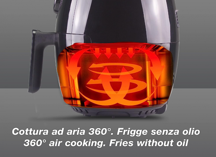 Friteuza cu aer cald BEPER P101FRI001, fara ulei, 2 litri, 1000 W, Negru [4]