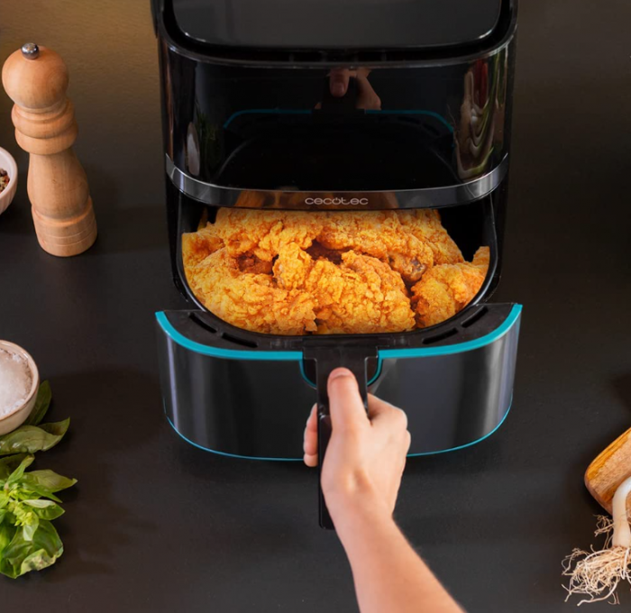 Friteuză cu aer cald Cecotec Cecofry Full InoxBlack 5500 Pro cu accesorii, digitală, 1700 W, oțel inoxidabil, fără ulei PerfectCook [5]