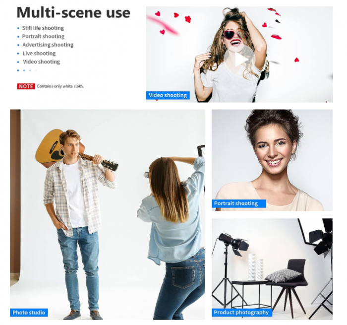 Fundal pentru fotografie de studio, Neewer, Poliester, 2.8x4 m, Alb [5]