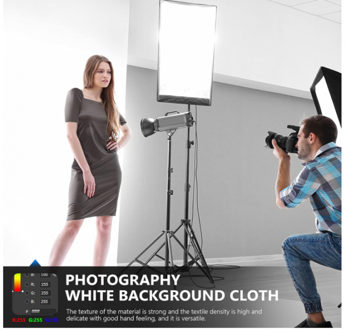 Fundal pentru fotografie de studio, Neewer, Poliester, 2.8x4 m, Alb [4]