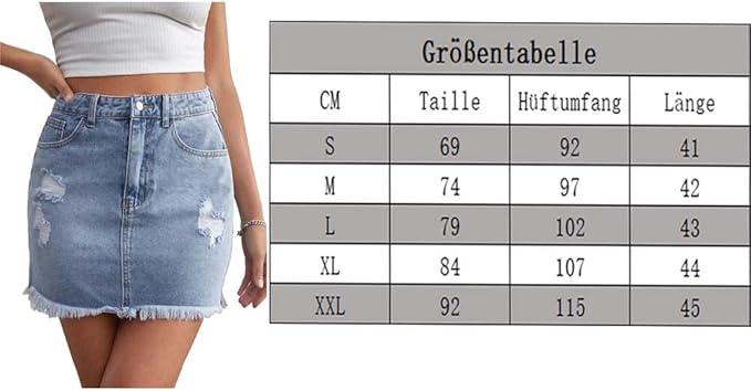 Fusta mini de denim de vară pentru femei JayscreateEU, albastru, XXL [5]