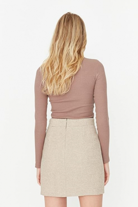 Fusta mini pentru femei Trendyol TWOAW23ET00051, bej, 38 [6]