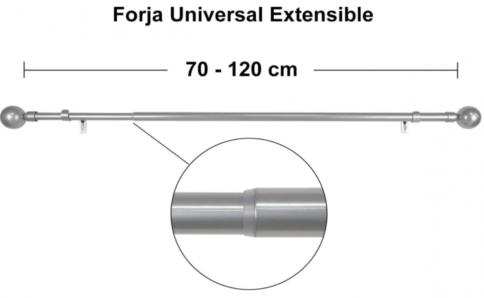 Galerie pentru draperie Mercury Textil, Gri, 70-120cm [3]