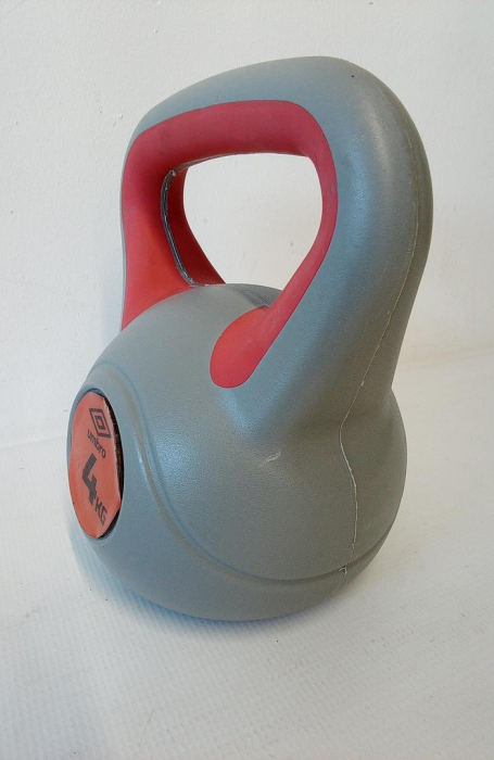 Gantera Kettlebell Umbro, 4 kg, Gri/Rosu [3]
