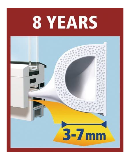 Garnituri de etanșare Tesa pentru izolarea ferestrelor și ușilor, maro, 6m x 9mm x 7.5mm [5]