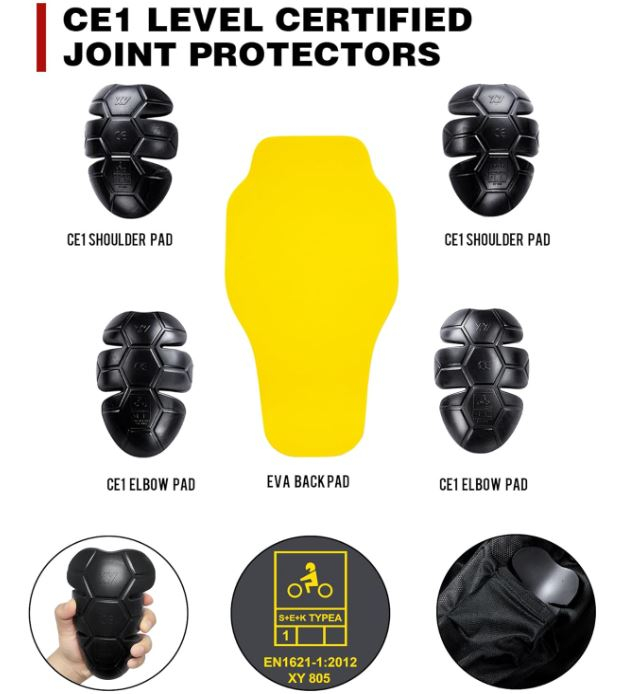 Geaca moto BORLENI pentru bărbați, 5 protecții, maro, XXL [6]