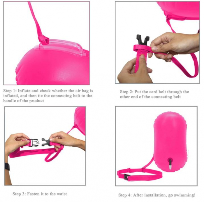 Geamandura gonflabila de siguranta pentru inot Jodsen, pentru exterior, roz [5]