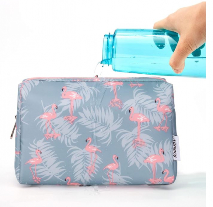 Geanta cosmetica pentru femei Narwey, pentru machiaje, Flamingo [4]