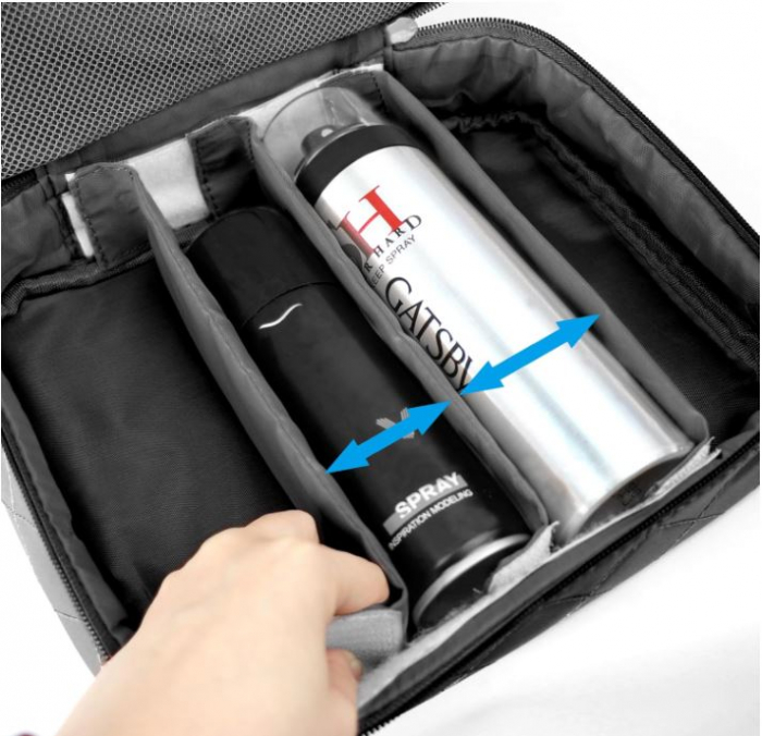 Geanta cosmetice pentru femei LEcylankEr, geanta de machiaj, neagra [4]